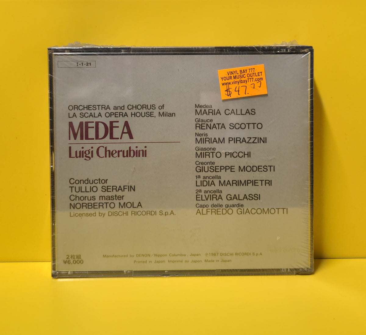Luigi Cherubini, Callas, Scotto, Pirazzini, Picchi, Modesti, Marimpietri, Galassi, Giacomotti, Serafin, Mola, Orchestra and Chorus of La Scala Opera House - Medea - 1985 - 60C37-7336-37 New - Sealed - CDs Luigi Cherubini, Callas, Scotto, Pirazzini, Picchi, Modesti, Marimpietri, Galassi, Giacomotti, Serafin, Mola, Orchestra and Chorus of La Scala Opera House - Medea - 1985 - 60C37-7336-37 New - Sealed - CDs