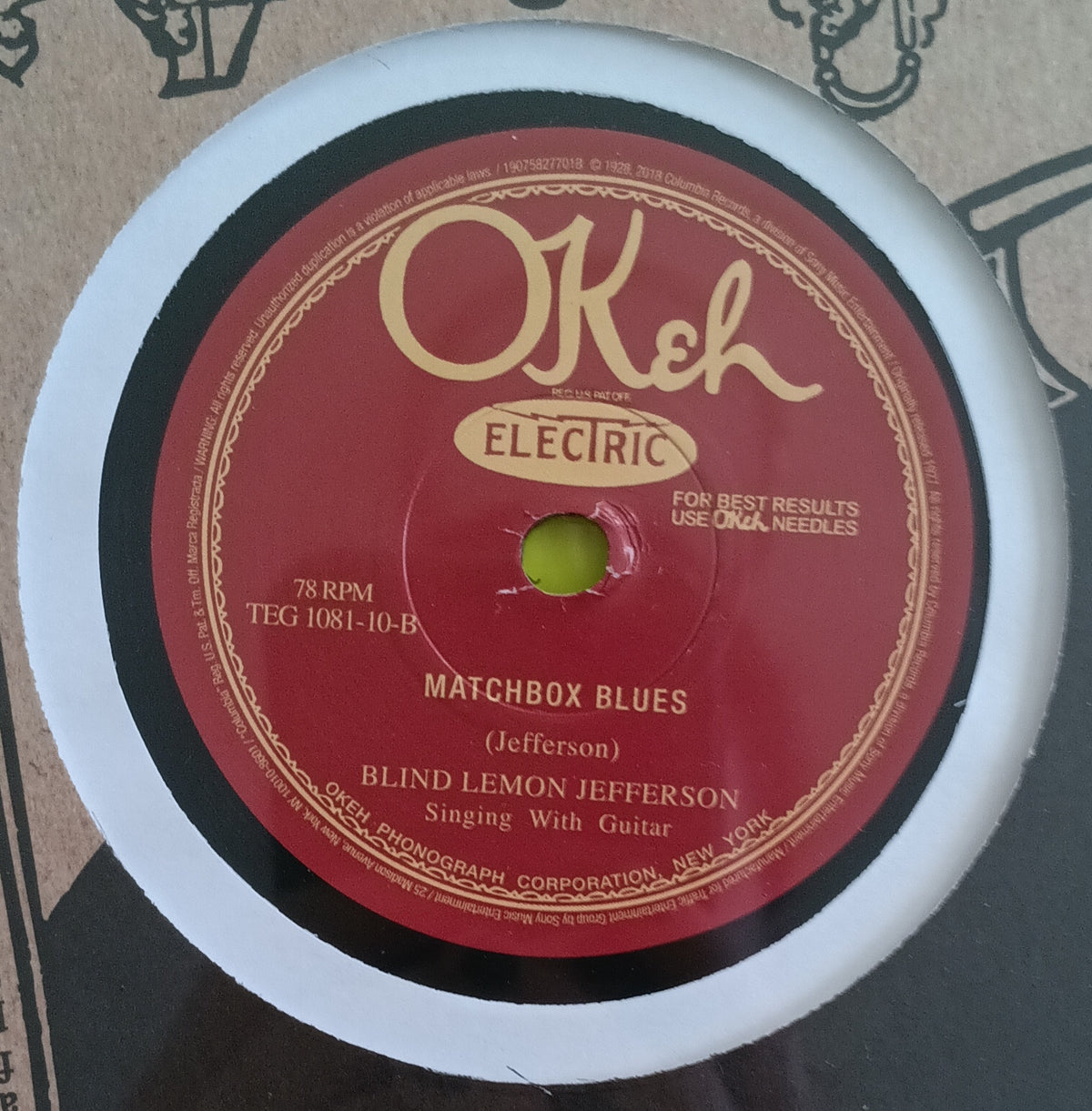 Blind Lemon Jefferson - Black Snake Moan / Matchbox Blues - 2018 - TEG 1081-10 New - Sealed - RSD 10" Vinyl Blind Lemon Jefferson - Black Snake Moan / Matchbox Blues - 2018 - TEG 1081-10 New - Sealed - RSD 10" Vinyl