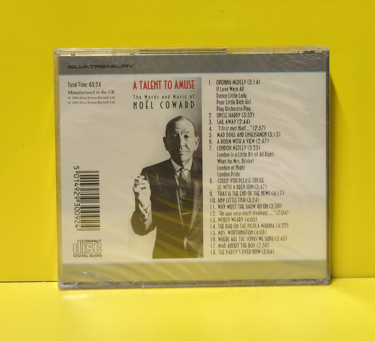 Peter Greenwell - A Talent To Amuse: The Words and Music Of Noël Coward - 1994 - SILVAD 3009 New - Sealed - CDs Peter Greenwell - A Talent To Amuse: The Words and Music Of Noël Coward - 1994 - SILVAD 3009 New - Sealed - CDs
