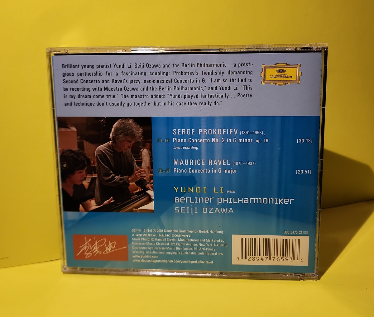Prokofiev, Ravel , Yundi Li, Seiji Ozawa, Berliner Philharmoniker - Piano Concertos - 2008 - B0010175-02 Used - EX - CDs Prokofiev, Ravel , Yundi Li, Seiji Ozawa, Berliner Philharmoniker - Piano Concertos - 2008 - B0010175-02 Used - EX - CDs