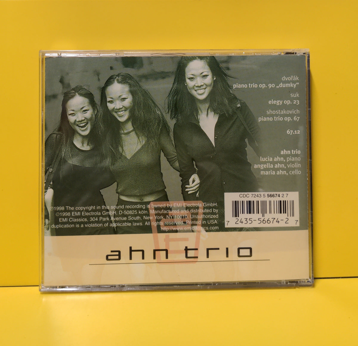 Ahn Trio / Dvořák / Suk / Shostakovich - Piano Trios - 1998 - 7243 5 56674 2 7 Used - NM - CDs Ahn Trio / Dvořák / Suk / Shostakovich - Piano Trios - 1998 - 7243 5 56674 2 7 Used - NM - CDs