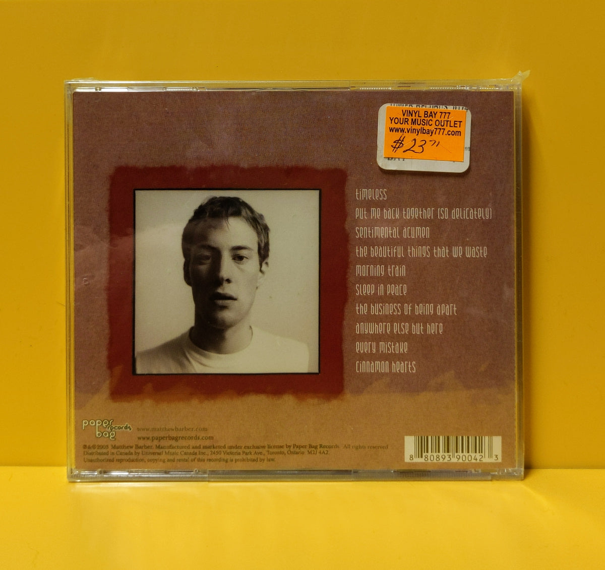Matthew Barber - Means & Ends - 2003 - PAPER004 New - Sealed - CDs Matthew Barber - Means & Ends - 2003 - PAPER004 New - Sealed - CDs