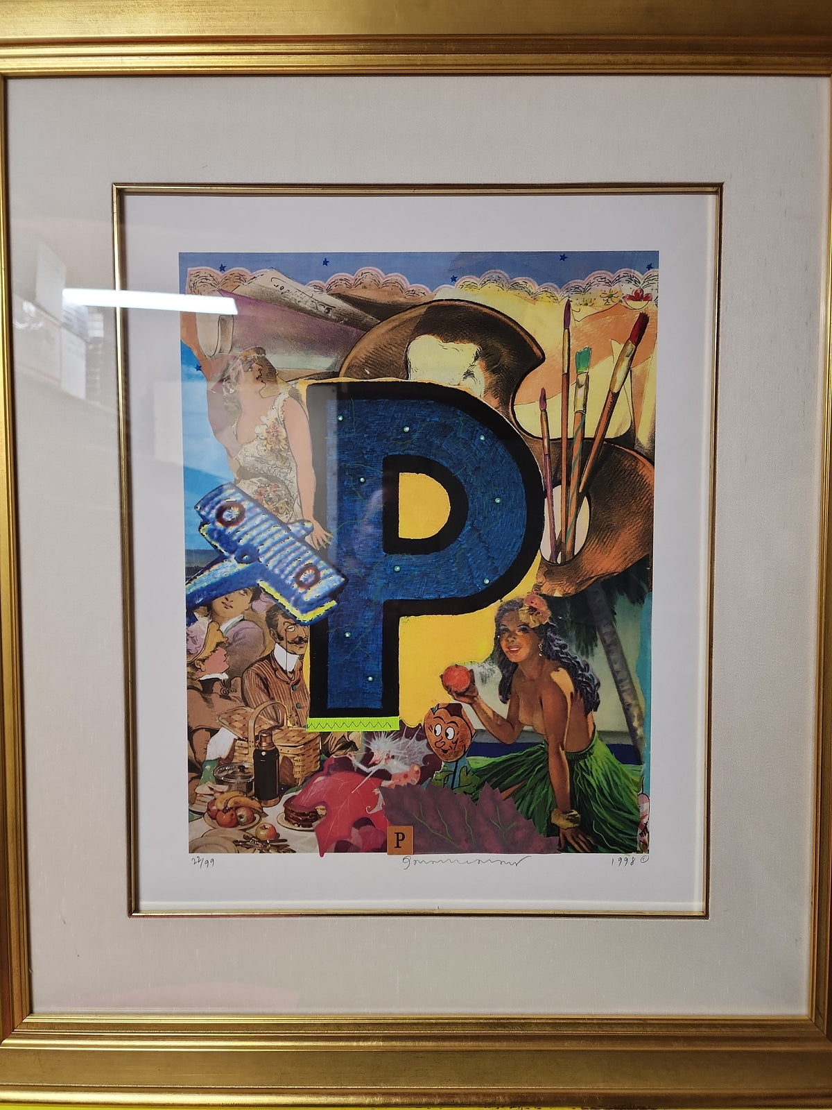 Bruce Helander - Love Letters - Polynesian Peach "P" - 1998 - Art Bruce Helander - Love Letters - Polynesian Peach "P" - 1998 - Art