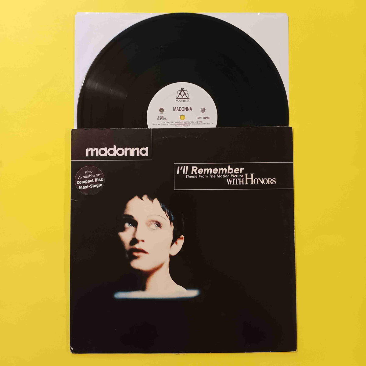 Madonna - I'll Remember (Theme From With Honors) PROMO - 1994 - 41355-0 Used - VG++ - Vinyl Madonna - I'll Remember (Theme From With Honors) PROMO - 1994 - 41355-0 Used - VG++ - Vinyl