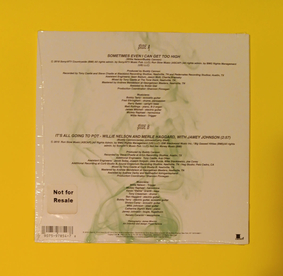 Willie Nelson - Sometimes Even I Can Get Too High - 2019 - 19075978547 New - Sealed - 7" RSD Promo Vinyl Willie Nelson - Sometimes Even I Can Get Too High - 2019 - 19075978547 New - Sealed - 7" RSD Promo Vinyl