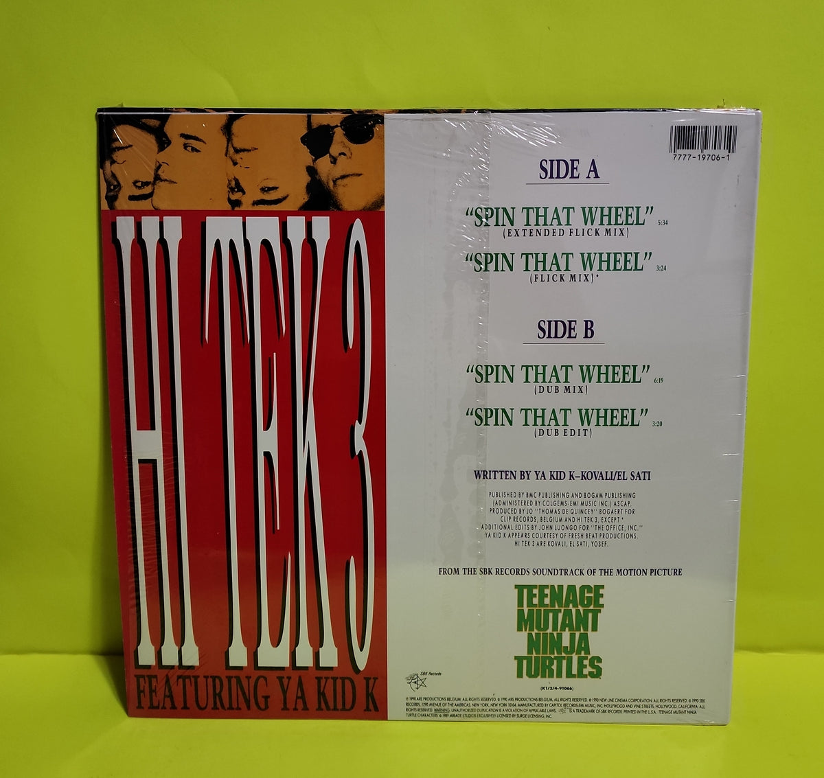 Hi Tek 3, Ya Kid K - Spin That Wheel (Turtles Get Real!) - 1990 - V-19706 Used - NM - Vinyl Hi Tek 3, Ya Kid K - Spin That Wheel (Turtles Get Real!) - 1990 - V-19706 Used - NM - Vinyl