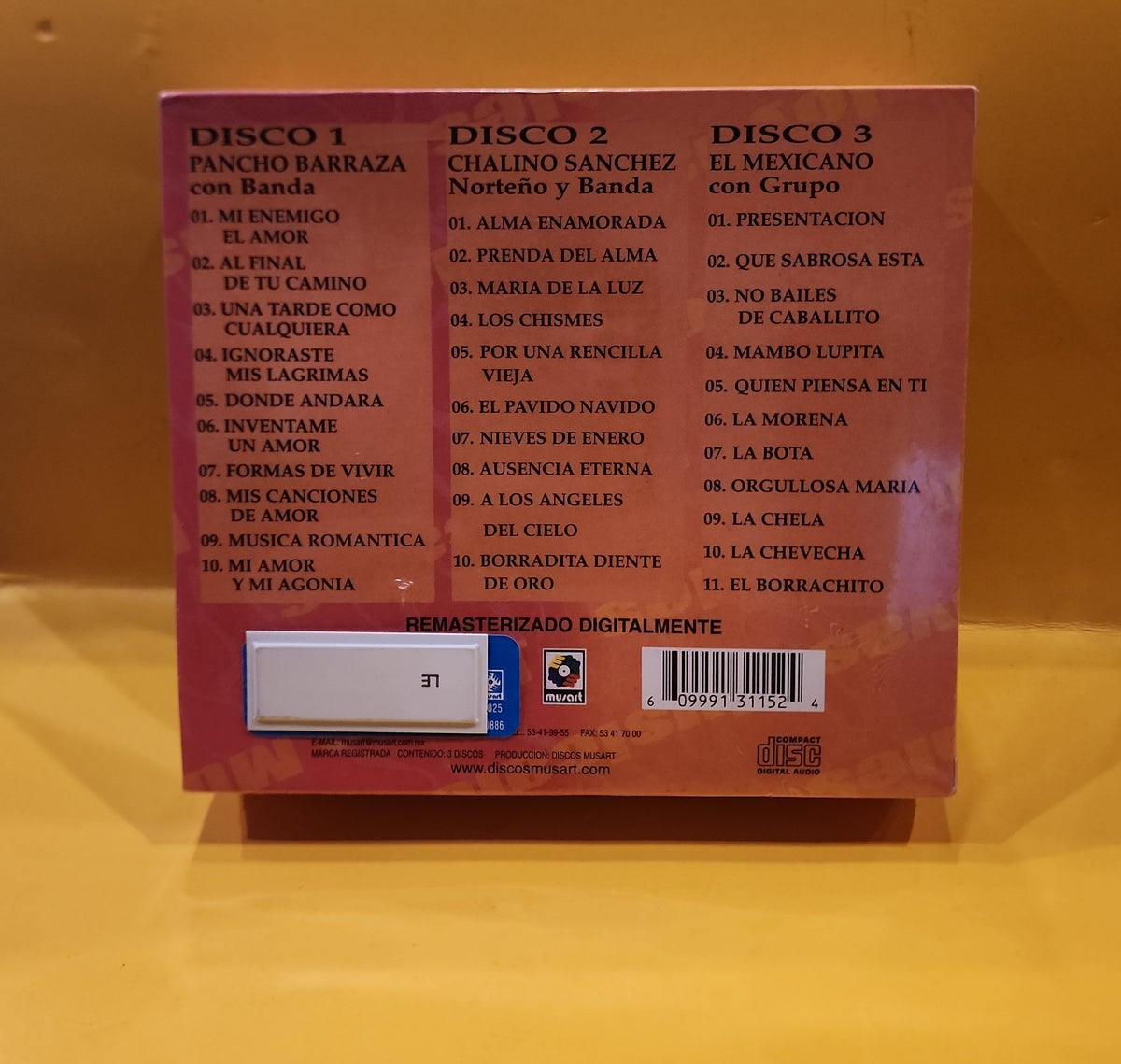 Joyas Musicales Pancho Barraza - En Vivo-Los Amos del Palenque - 3MCD-3115 New - Sealed - CDs Joyas Musicales Pancho Barraza - En Vivo-Los Amos del Palenque - 3MCD-3115 New - Sealed - CDs