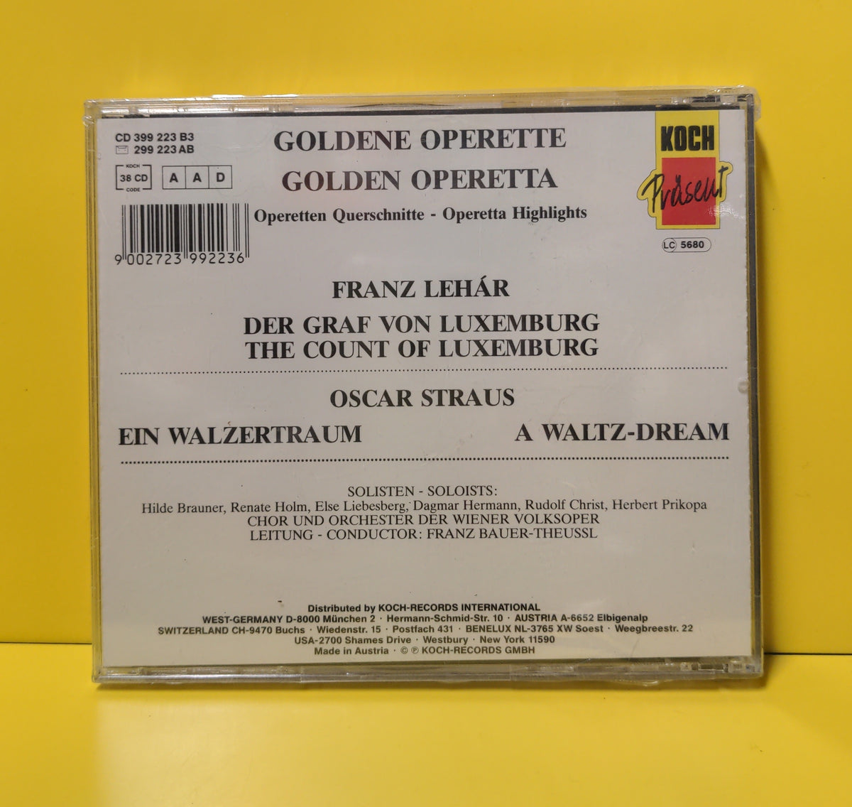 Chor Der Wiener Volksoper, Orchester Der Wiener Volksoper, Leitung: Franz Bauer-Theussl - Goldene Operette - 399 223 B3 New - Sealed - CDs Chor Der Wiener Volksoper, Orchester Der Wiener Volksoper, Leitung: Franz Bauer-Theussl - Goldene Operette - 399 223 B3 New - Sealed - CDs