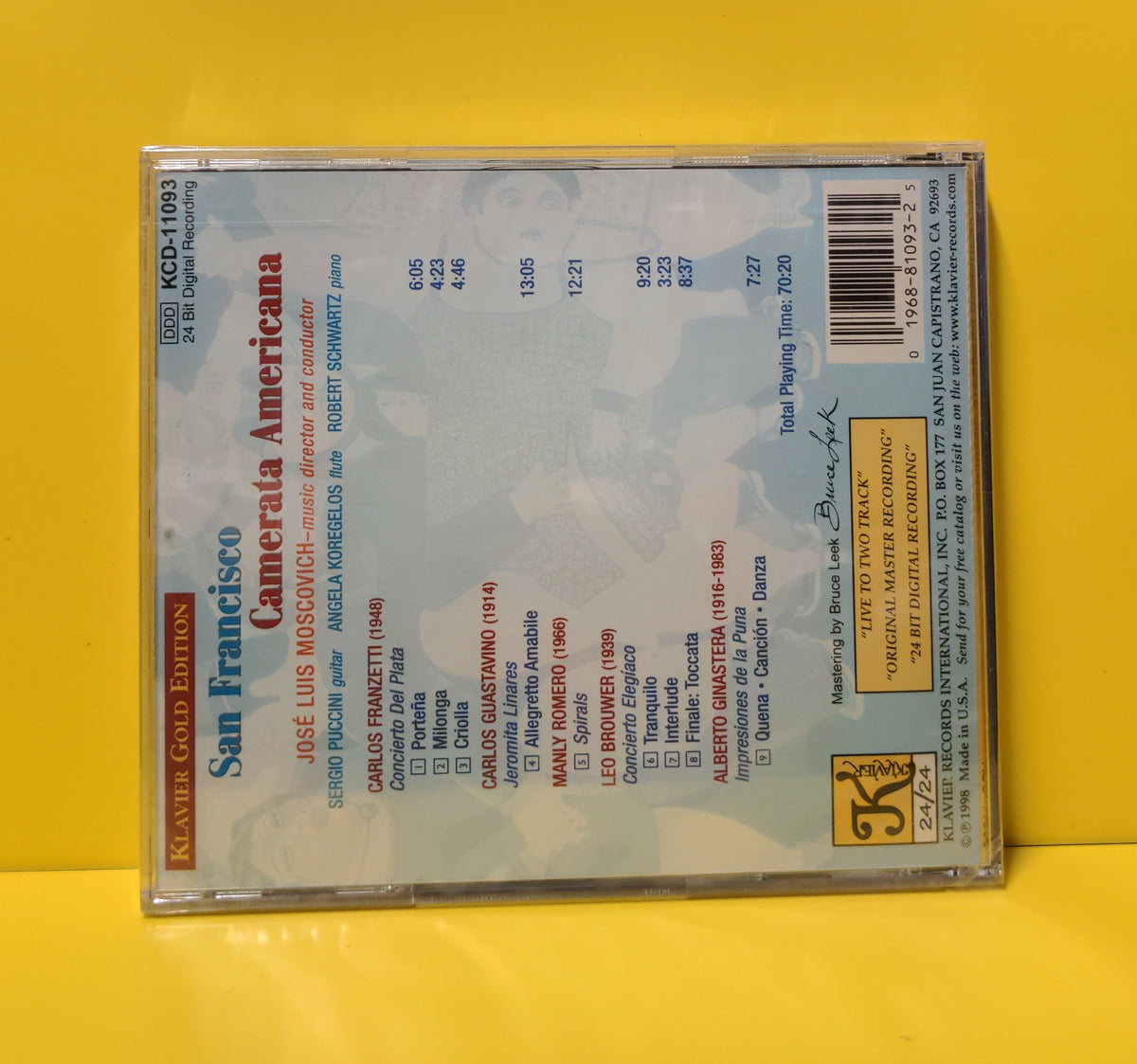 San Francisco Camerata Americana, José Luis Moscovich - San Francisco Camerata Americana - 1998 - KCD-11093 New - Sealed - CDs San Francisco Camerata Americana, José Luis Moscovich - San Francisco Camerata Americana - 1998 - KCD-11093 New - Sealed - CDs