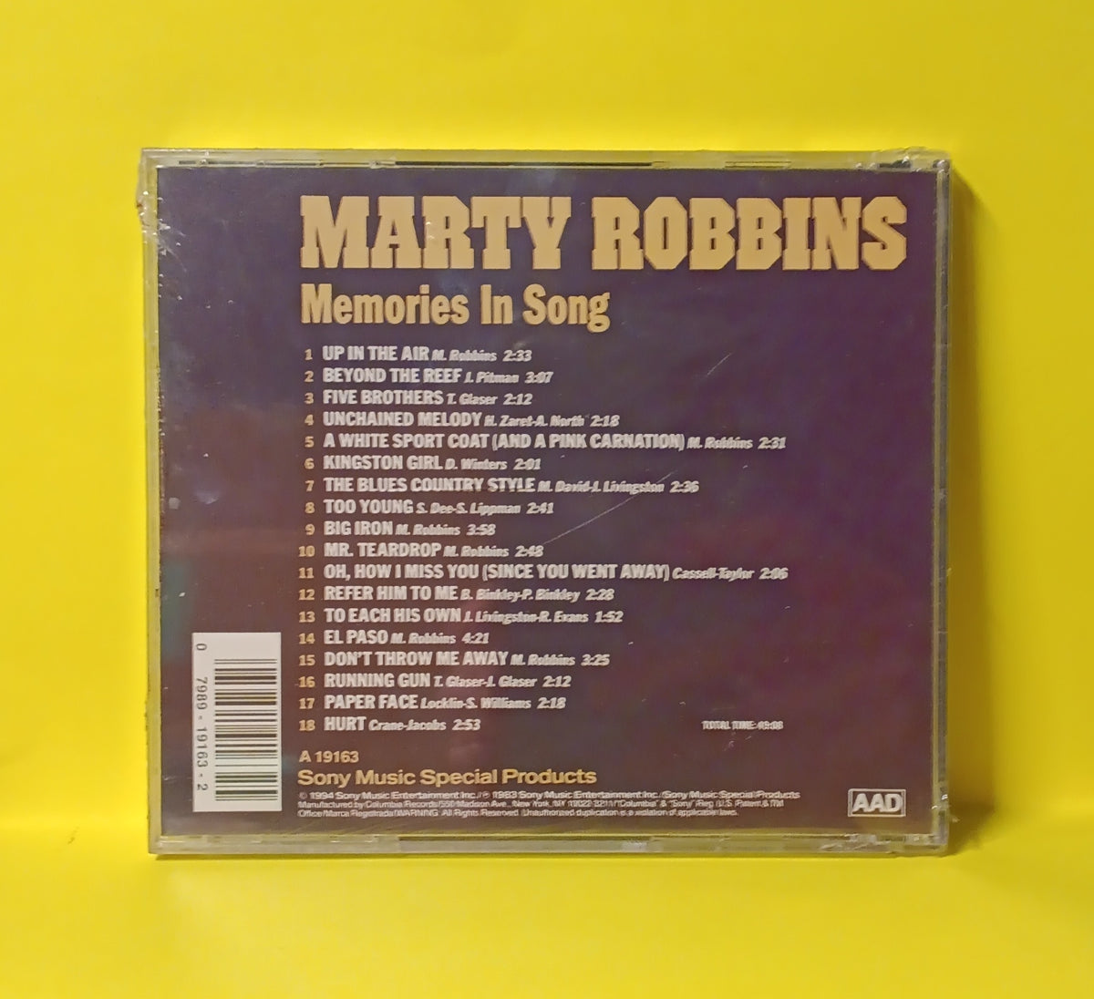 Marty Robbins - Memories In A Song - 1994 - A 19163 New - Sealed - CDs Marty Robbins - Memories In A Song - 1994 - A 19163 New - Sealed - CDs