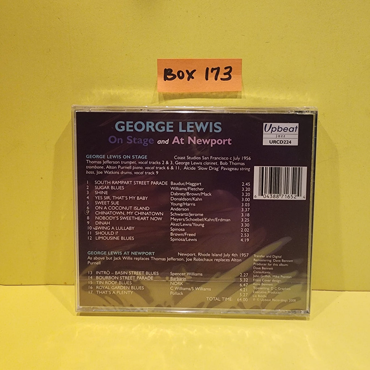 George Lewis - On Stage and At Newport - 2012 - URCD224 New - Sealed - CDs George Lewis - On Stage and At Newport - 2012 - URCD224 New - Sealed - CDs