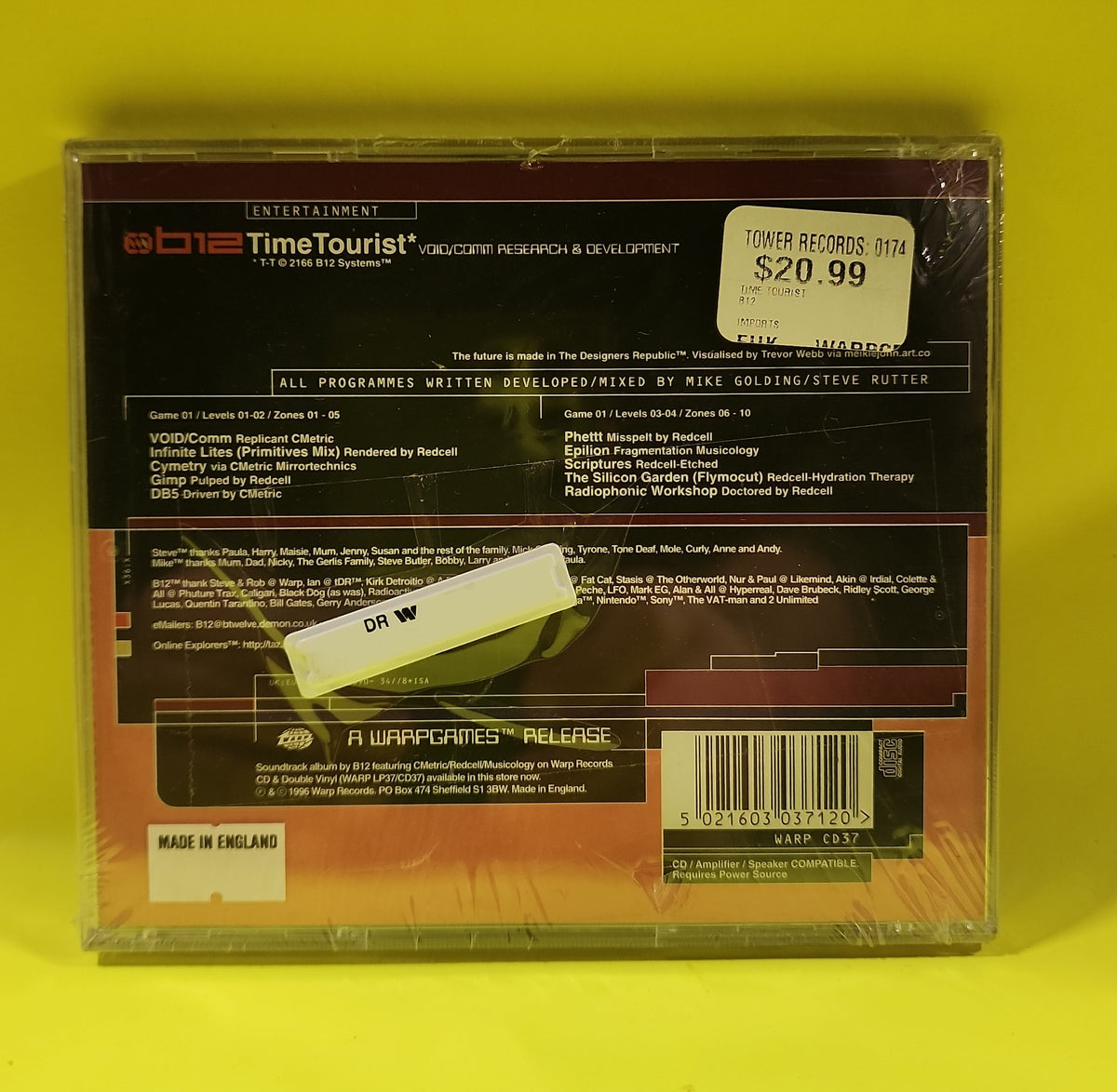 B12 - TimeTourist - 1996 - WARP CD37 New - Sealed - CDs B12 - TimeTourist - 1996 - WARP CD37 New - Sealed - CDs