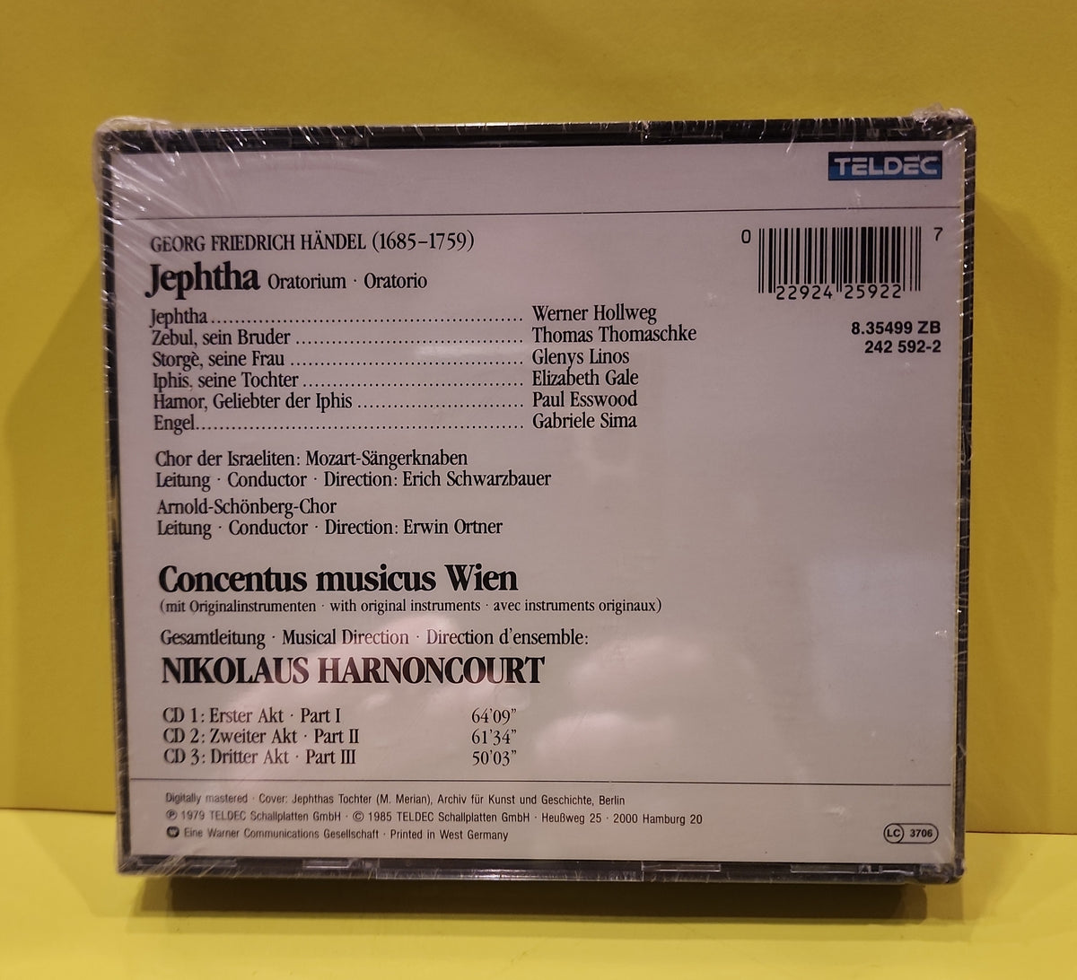 Georg Friedrich Handel - Jephtha - 1985 - 8.35499 ZB New - Sealed - CDs Georg Friedrich Handel - Jephtha - 1985 - 8.35499 ZB New - Sealed - CDs