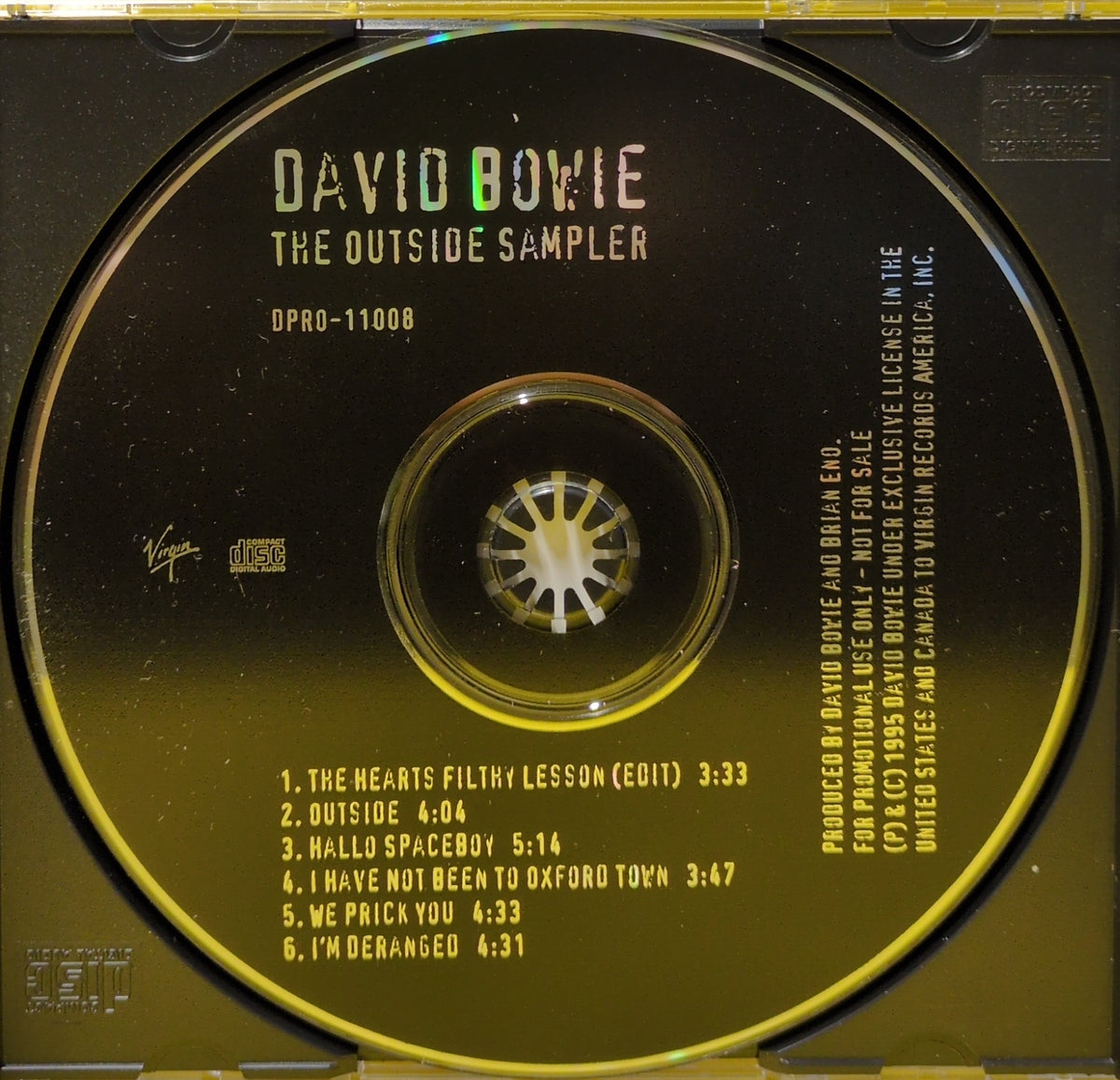 David Bowie - The Outside Sampler - 1995 - DPRO-11008 Used - EX - CDs - Promo David Bowie - The Outside Sampler - 1995 - DPRO-11008 Used - EX - CDs - Promo