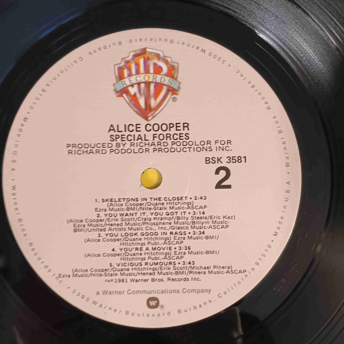 Alice Cooper - Special Forces PROMO - 1981 - BSK 3581 Used - VG++ - Vinyl Alice Cooper - Special Forces PROMO - 1981 - BSK 3581 Used - VG++ - Vinyl