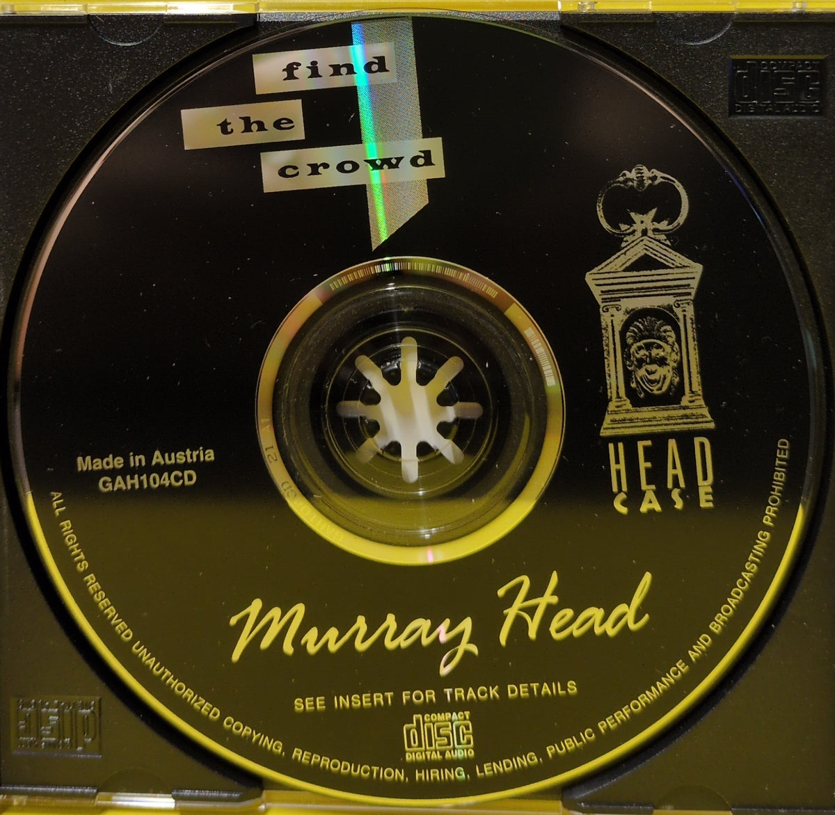 Murray Head - Find The Crowd - 1993 - GAH104CD Used - EX - CDs Murray Head - Find The Crowd - 1993 - GAH104CD Used - EX - CDs