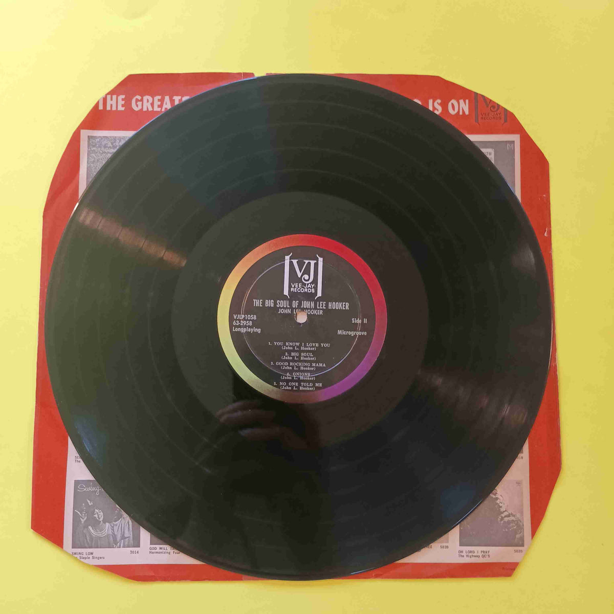 John Lee Hooker - The Big Soul of (Bracket Label DG) - 1963 - VJLP 1058 Used - VG++ - Vinyl John Lee Hooker - The Big Soul of (Bracket Label DG) - 1963 - VJLP 1058 Used - VG++ - Vinyl