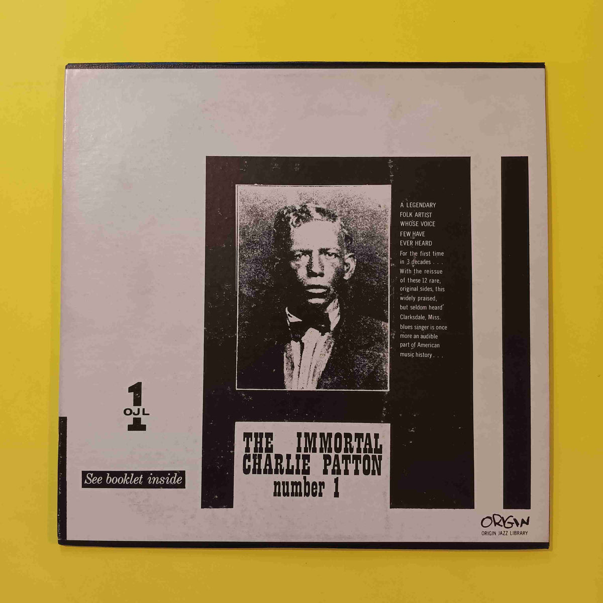 Charlie Patton - The Immortal Charlie Patton No. 1 OG w. Booklet - 1962 - OJL1 Used - VG++ - Vinyl Charlie Patton - The Immortal Charlie Patton No. 1 OG w. Booklet - 1962 - OJL1 Used - VG++ - Vinyl