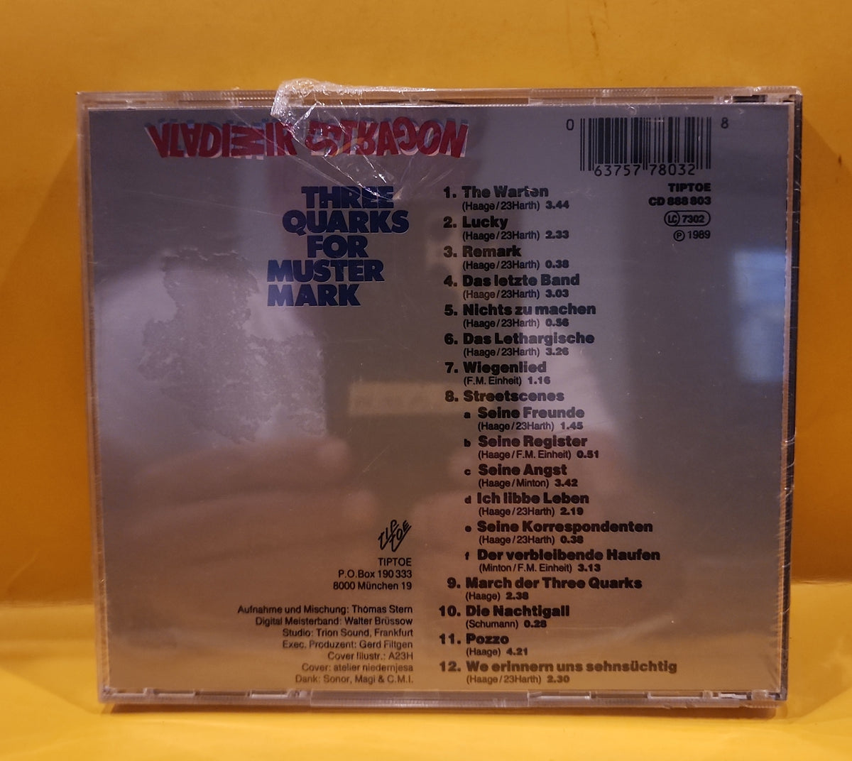 Vladimir Estragon - Three Quarks For Muster Mark - 1989 - TIPTOE CD 888 803 New - Sealed - CDs Vladimir Estragon - Three Quarks For Muster Mark - 1989 - TIPTOE CD 888 803 New - Sealed - CDs