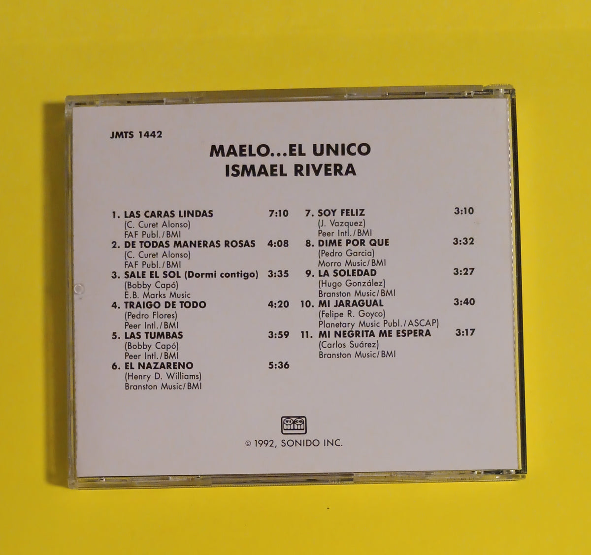 Ismael Rivera - Maelo... El Unico - 1992 - JMTS 1442 Used - NM - CDs Ismael Rivera - Maelo... El Unico - 1992 - JMTS 1442 Used - NM - CDs