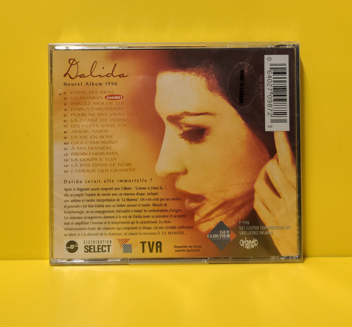 Dalida - À Ma Manière ... - 1996 - PGC-CD-987 New - Sealed - CDs Dalida - À Ma Manière ... - 1996 - PGC-CD-987 New - Sealed - CDs
