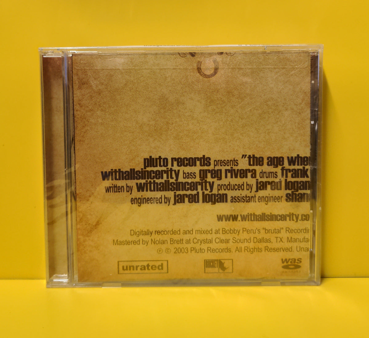 With All Sincerity - The Age Where Nothing Fits - 2003 - PLU-018 New - Sealed - CDs With All Sincerity - The Age Where Nothing Fits - 2003 - PLU-018 New - Sealed - CDs