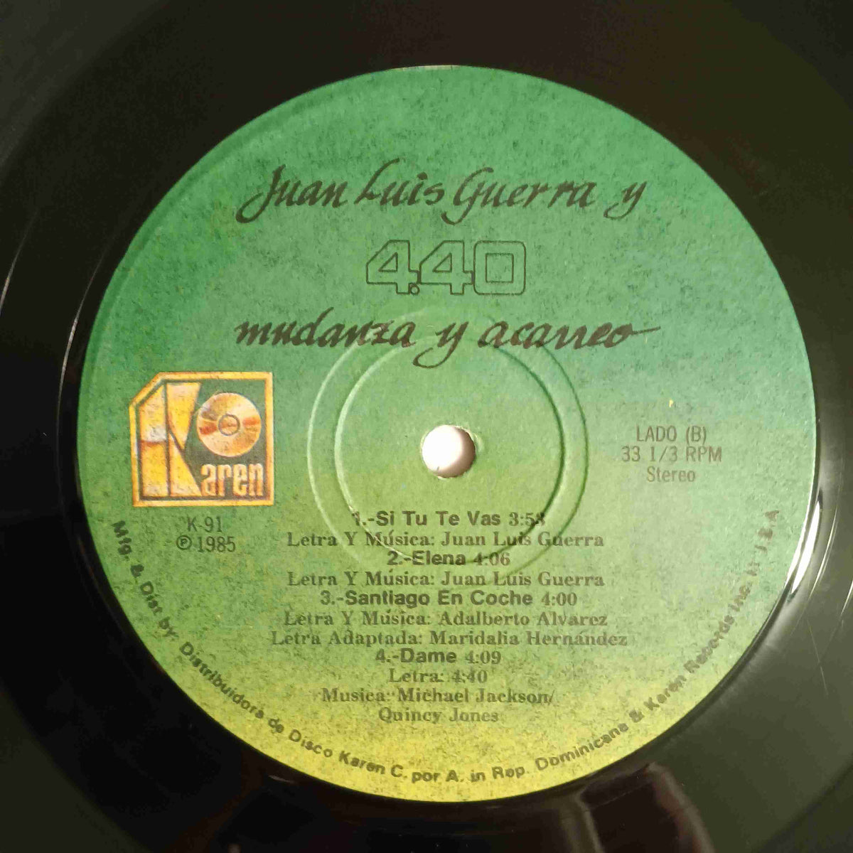 Juan Luis Guerra y 4.40 - Mudanza y Acarreo Dominican Rep Merengue - 1985 - K-91 Used - VG++ - Vinyl Juan Luis Guerra y 4.40 - Mudanza y Acarreo Dominican Rep Merengue - 1985 - K-91 Used - VG++ - Vinyl
