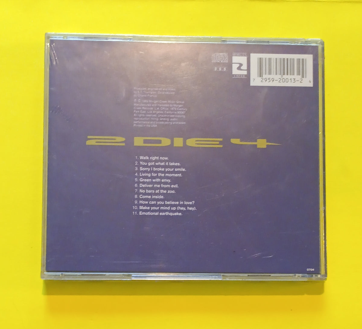 2 Die 4 - 2 Die 4 - 1992 - 2959-20013-2 New - Sealed - CDs 2 Die 4 - 2 Die 4 - 1992 - 2959-20013-2 New - Sealed - CDs