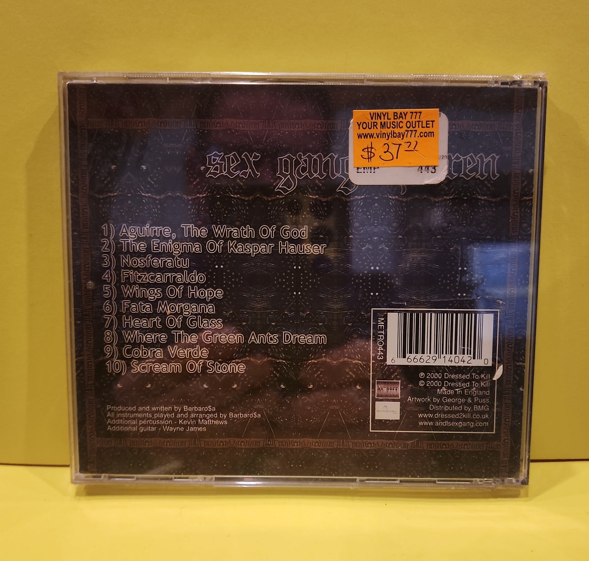 Sex Gang Children - The Wrath Of God - 2000 - METRO443 New - Sealed - CDs Sex Gang Children - The Wrath Of God - 2000 - METRO443 New - Sealed - CDs