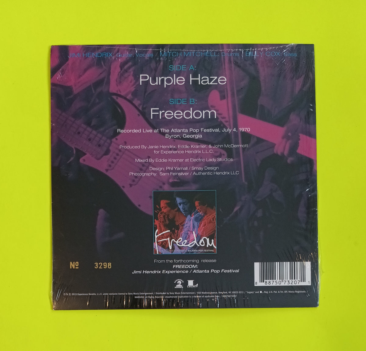 Jimi Hendrix Experience - Purple Haze / Freedom - 2015 - 88875073207 New - Sealed - RSD 7" Vinyl Jimi Hendrix Experience - Purple Haze / Freedom - 2015 - 88875073207 New - Sealed - RSD 7" Vinyl