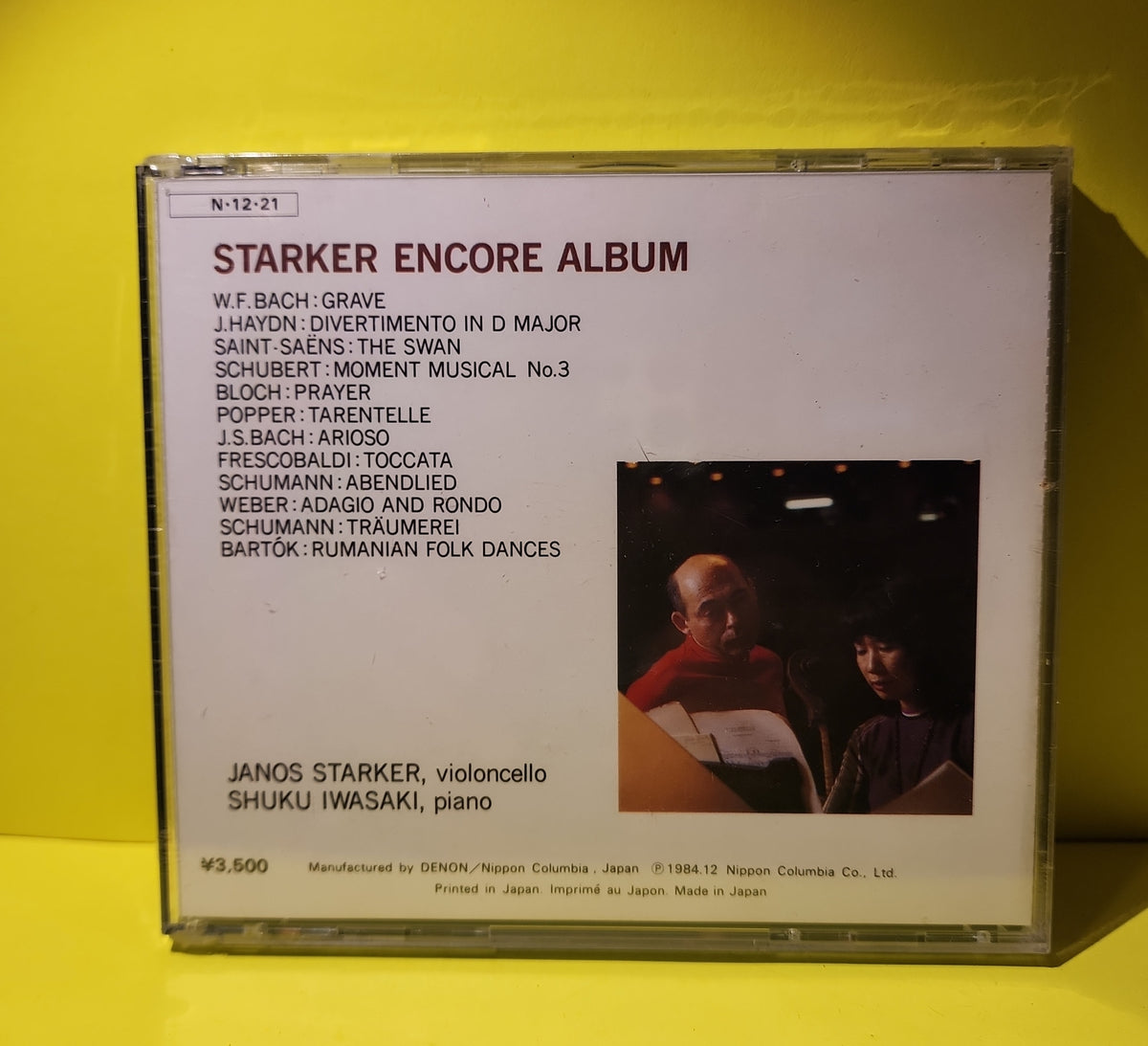 Janos Starker, Shuku Iwasaki - Starker Encore Album - 1984 - 35C37-7302 New - Sealed - CDs Janos Starker, Shuku Iwasaki - Starker Encore Album - 1984 - 35C37-7302 New - Sealed - CDs