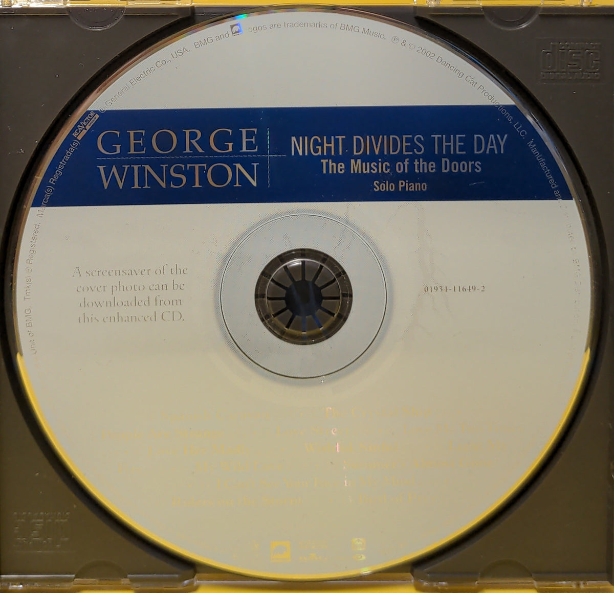 George Winston - Night Divides The Day • The Music Of The Doors - 2002 - 01934-11649-2 Used - VG++ - CDs George Winston - Night Divides The Day • The Music Of The Doors - 2002 - 01934-11649-2 Used - VG++ - CDs