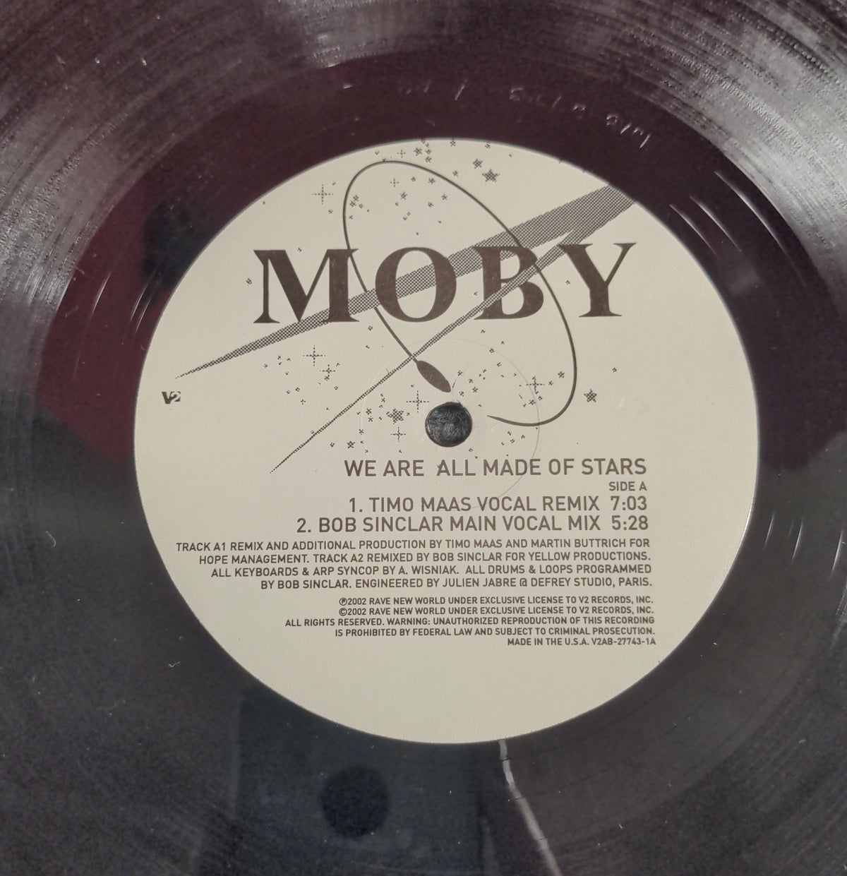 Moby - We Are All Made Of Stars - 2002 - V2AB-27743-1 Used - VG++ - Vinyl Moby - We Are All Made Of Stars - 2002 - V2AB-27743-1 Used - VG++ - Vinyl