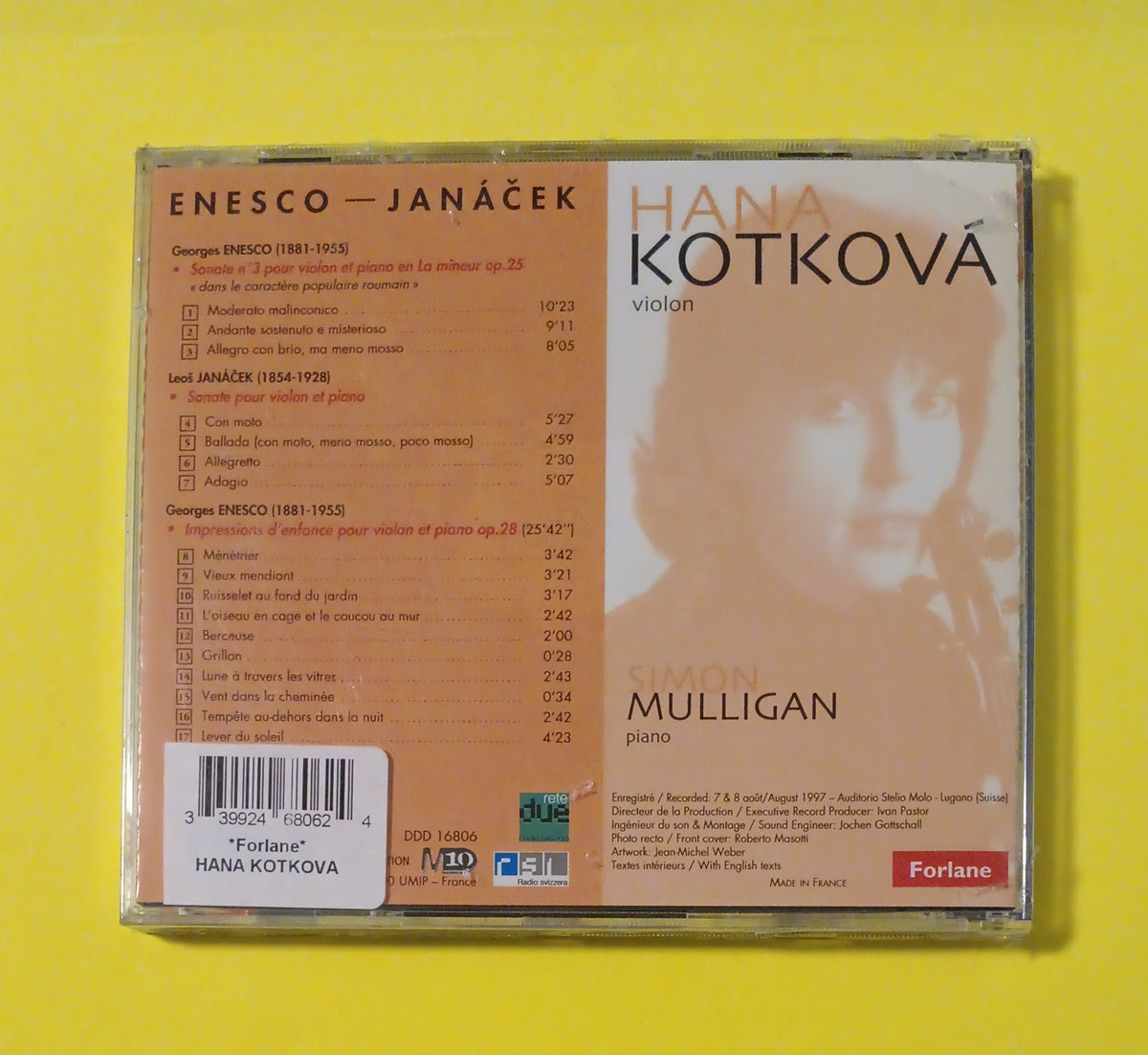 Hana Kotková, Simon Mulligan, Georges Enesco, Leoš Janáček - Sonate N°3 / Sonate / Impressions D'Enfance - 2000 - 16806 New - Sealed - CDs Hana Kotková, Simon Mulligan, Georges Enesco, Leoš Janáček - Sonate N°3 / Sonate / Impressions D'Enfance - 2000 - 16806 New - Sealed - CDs