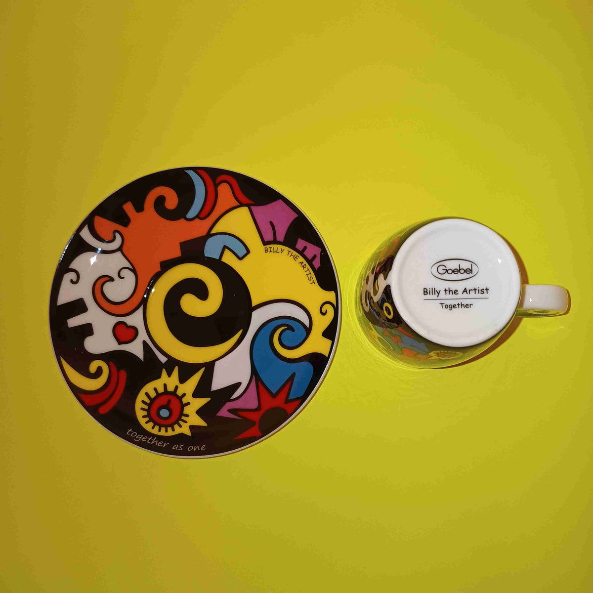 Billy The Artist - Together As One / Espresso Cup & Saucer - New - Art Billy The Artist - Together As One / Espresso Cup & Saucer - New - Art