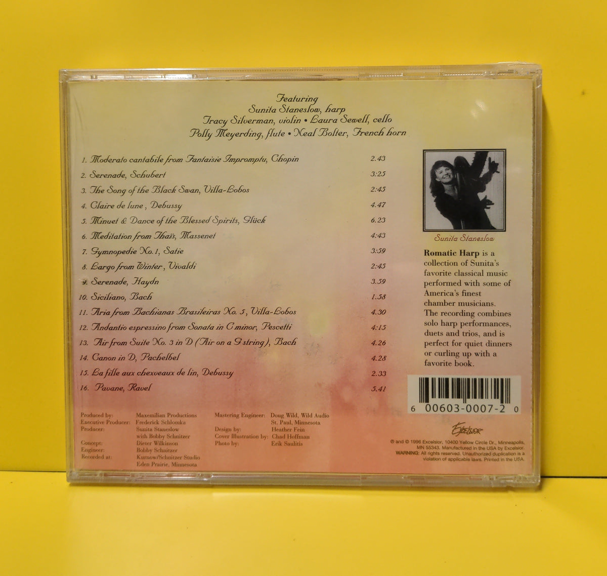 Sunita On Harp With Ensemble - The Romantic Harp - 1996 - EXL 3-0007 New - Sealed - CDs Sunita On Harp With Ensemble - The Romantic Harp - 1996 - EXL 3-0007 New - Sealed - CDs