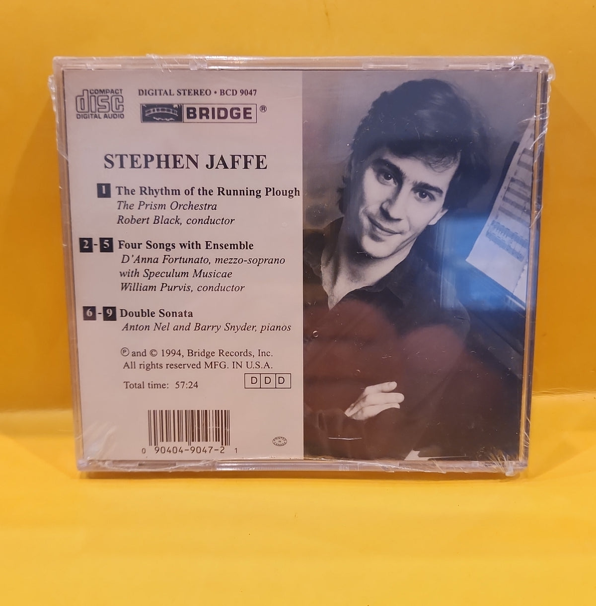 Stephen Jaffe - The Rhythm Of The Running Plough • Four Songs With Ensemble • Double Sonata - 1993 - BCD 9047 New - Sealed - CDs Stephen Jaffe - The Rhythm Of The Running Plough • Four Songs With Ensemble • Double Sonata - 1993 - BCD 9047 New - Sealed - CDs