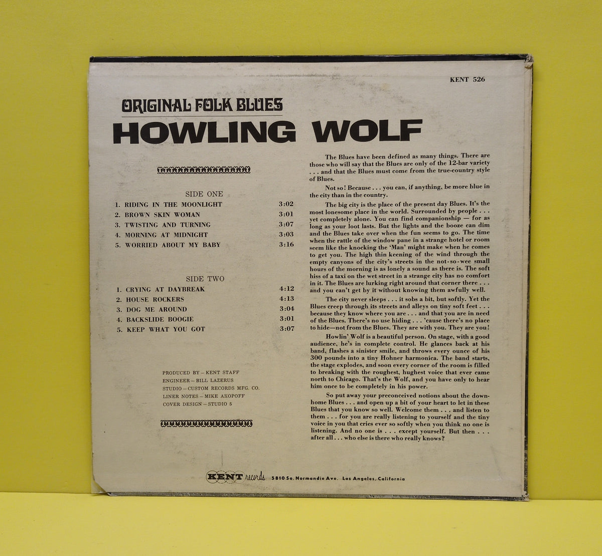 Howling Wolf - Original Folk Blues - KST-526 Used - VG++ - Vinyl Howling Wolf - Original Folk Blues - KST-526 Used - VG++ - Vinyl