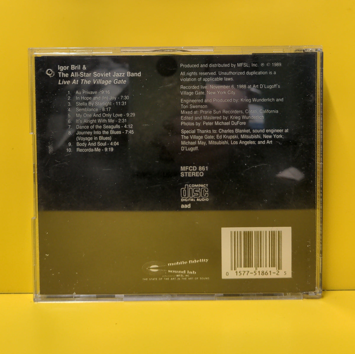 Igor Bril & The All-Star Soviet Jazz Band - Live At The Village Gate - 1989 - MFCD 861 Used - EX - CDs Igor Bril & The All-Star Soviet Jazz Band - Live At The Village Gate - 1989 - MFCD 861 Used - EX - CDs