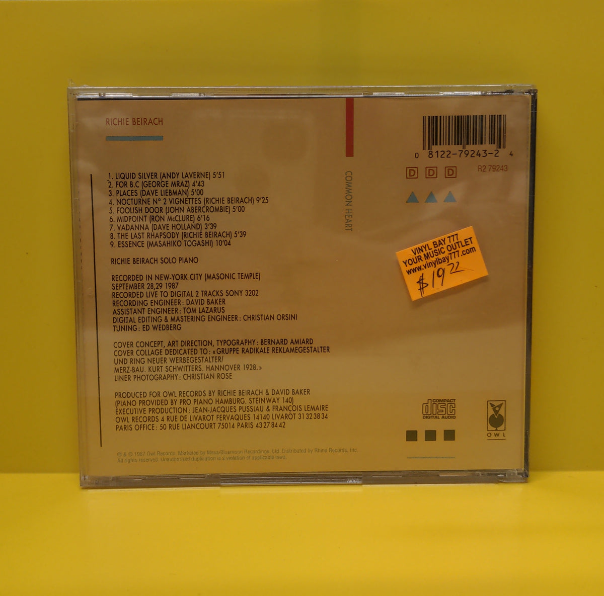 Richie Beirach - Common Heart - 1987 - R2 79243 New - Sealed - CDs Richie Beirach - Common Heart - 1987 - R2 79243 New - Sealed - CDs