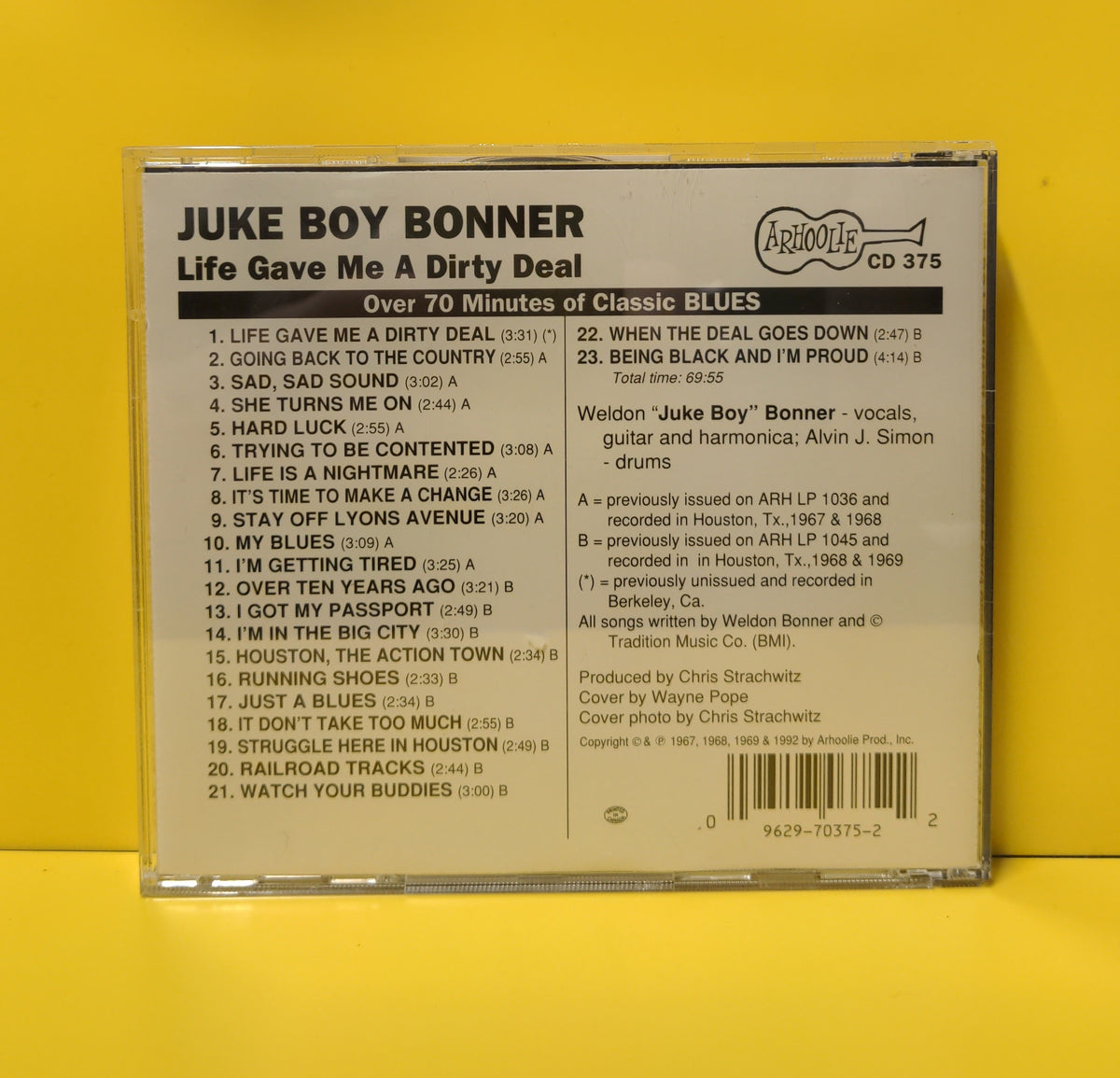 Juke Boy Bonner - Life Gave Me A Dirty Deal - 1992 - CD 375 Used - EX - CDs Juke Boy Bonner - Life Gave Me A Dirty Deal - 1992 - CD 375 Used - EX - CDs