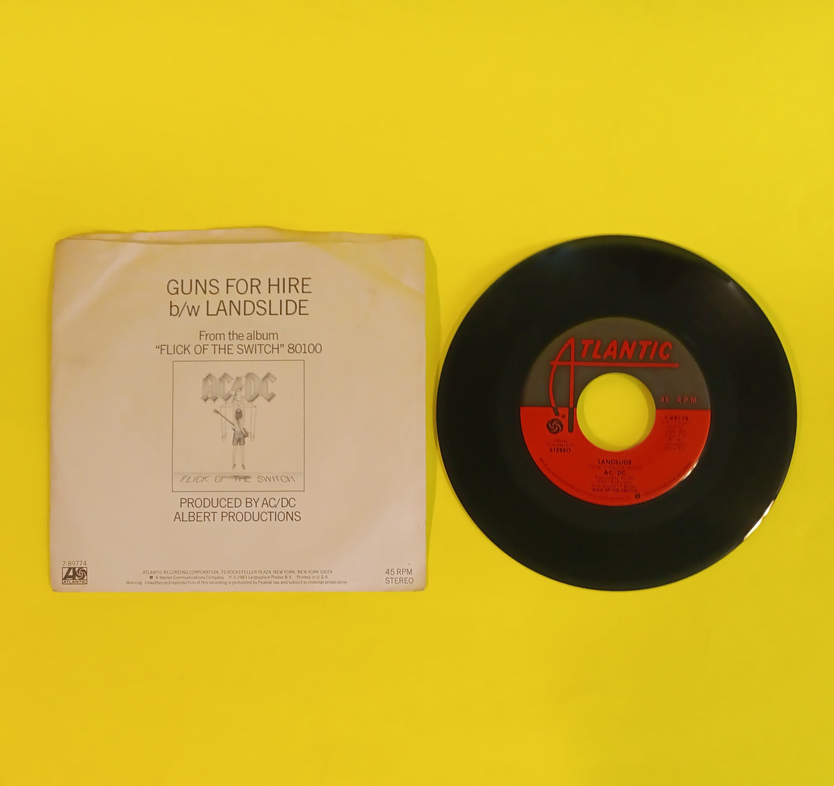 AC/DC - Guns for Hire / Landslide 7" - 1983 - 7-89774 Used - VG++ - Vinyl AC/DC - Guns for Hire / Landslide 7" - 1983 - 7-89774 Used - VG++ - Vinyl