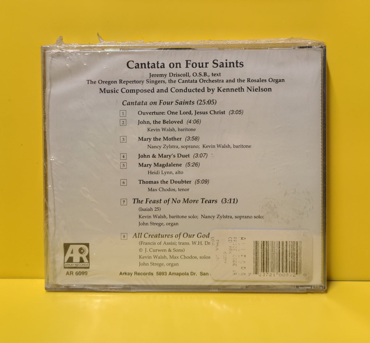 Kenneth Nielson, The Oregon Repertory Singers, Cantata Orchestra, Rosales Organ - Cantata on Four Saints - 1993 - AR6099 New - Sealed - CDs Kenneth Nielson, The Oregon Repertory Singers, Cantata Orchestra, Rosales Organ - Cantata on Four Saints - 1993 - AR6099 New - Sealed - CDs
