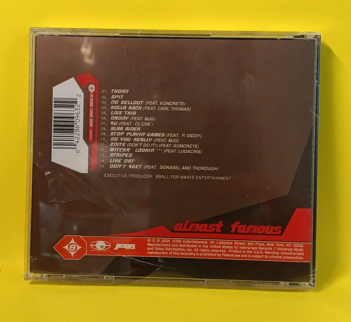 8Ball - Almost Famous - 2001 - 422 860 963-2 New - Sealed - CDs 8Ball - Almost Famous - 2001 - 422 860 963-2 New - Sealed - CDs