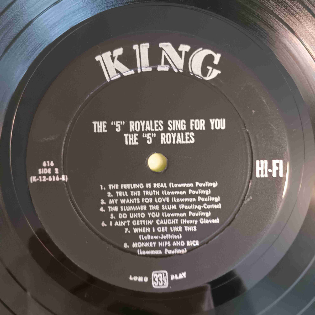 The 5 Royales - Sing For You ORIGINAL DG - 1959 - King 616 Used - VG+ - Vinyl The 5 Royales - Sing For You ORIGINAL DG - 1959 - King 616 Used - VG+ - Vinyl