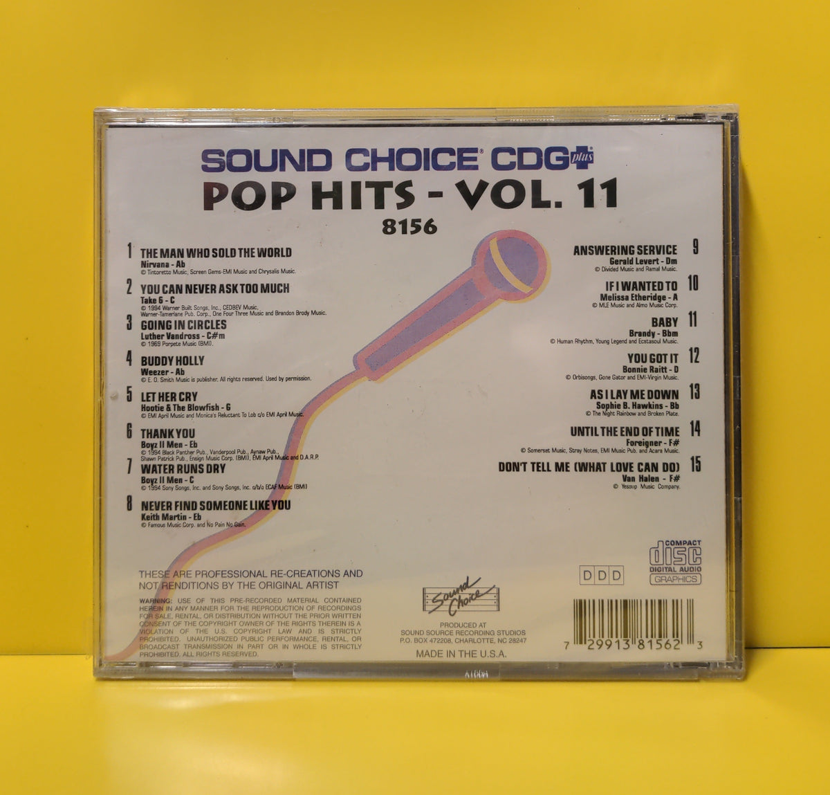 Unknown Artist - Sound Choice CDG+ Karaoke Spotlight Series: Pop Hits - Vol. 11 - 8156 New - Sealed - CDs Unknown Artist - Sound Choice CDG+ Karaoke Spotlight Series: Pop Hits - Vol. 11 - 8156 New - Sealed - CDs