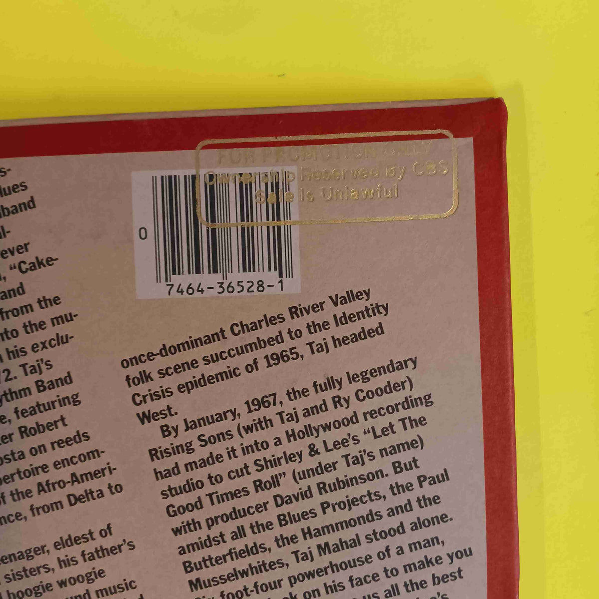 Taj Mahal - The Best Of Taj Mahal PROMO - 1981 - PC 36528 Used - VG++ - Vinyl Taj Mahal - The Best Of Taj Mahal PROMO - 1981 - PC 36528 Used - VG++ - Vinyl
