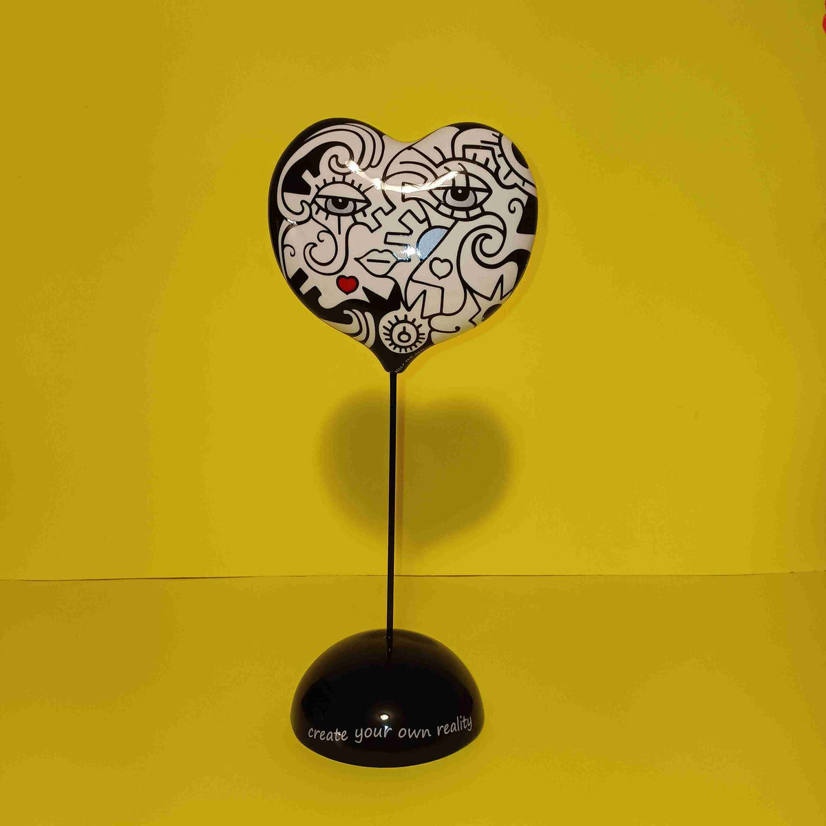 Billy The Artist - Two in One / Together As One - Double-sided Heart Statue - New - Art Billy The Artist - Two in One / Together As One - Double-sided Heart Statue - New - Art