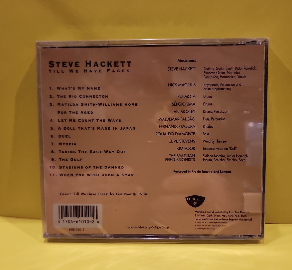 Steve Hackett - Till We Have Faces - 1994 - HER 010-2 New - Sealed - CDs Steve Hackett - Till We Have Faces - 1994 - HER 010-2 New - Sealed - CDs