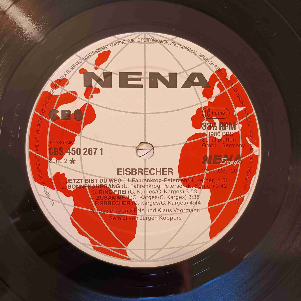 Nena - Eisbrecher (Original German Press) - 1986 - CBS 450267 1 Used - EX - Vinyl Nena - Eisbrecher (Original German Press) - 1986 - CBS 450267 1 Used - EX - Vinyl